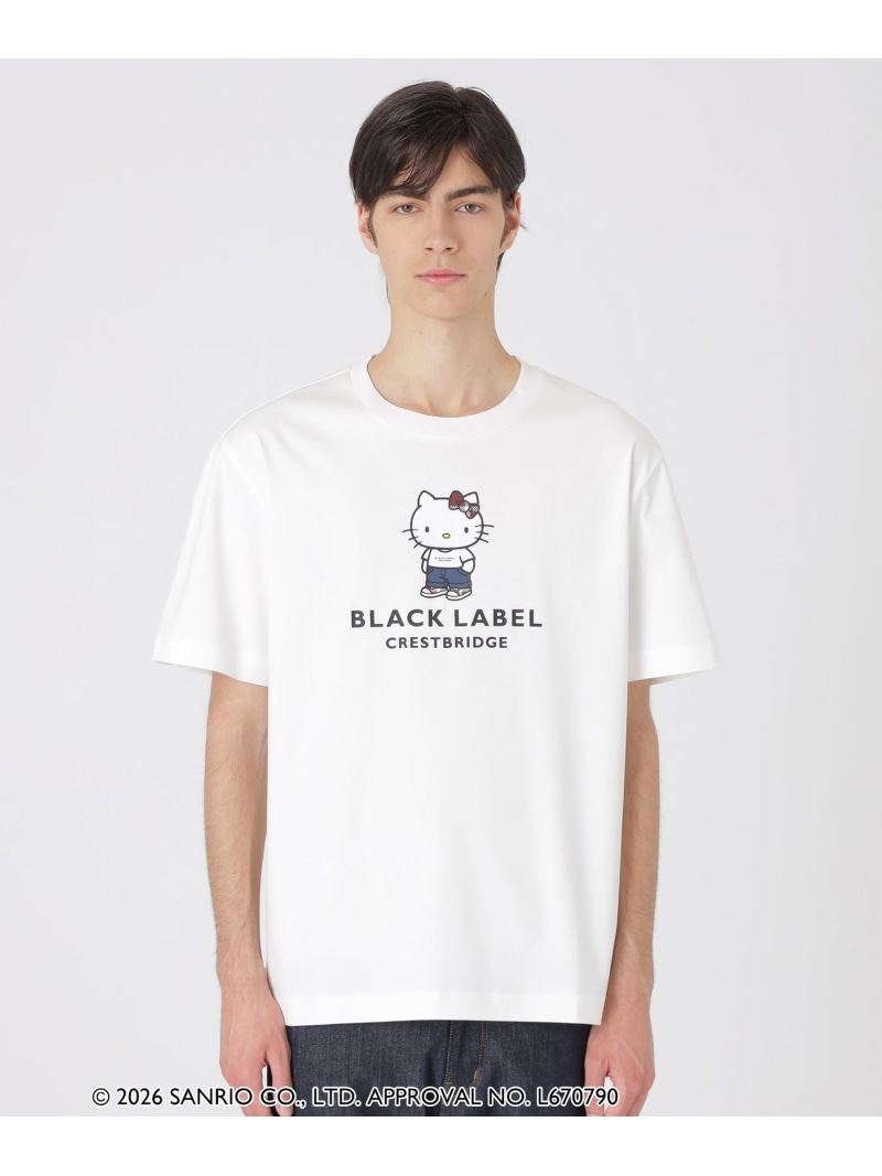 BLACK LABEL CRESTBRIDGE 【ハローキティコラボ】クレストブリッジデニムキティティーシャツ 青碧付け紙 / ブラックレーベル・クレストブリッジ トップス 余分の物のトップス 黒いこと 白いこと【貨物輸送無料】