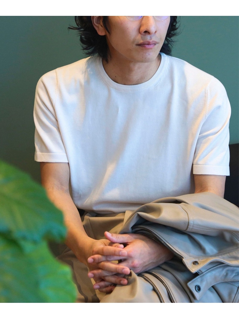 Brilla per il gusto GRAN SASSO / 12ゲージ クルーネック ニット Tシャツ ビームス メン トップス カットソー・Tシャツ ホワイト ネイビー グリーン ブラウン ブラック【送料無料】
