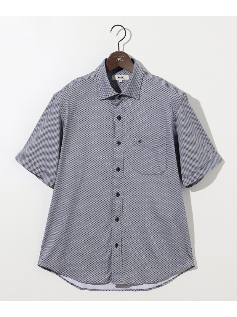 JOSEPH ABBOUD 【ストレッチ・イージーケア】コンパクトジャージープリントシャツ ジョセフアブード トップス シャツ・ブラウス ネイビー【送料無料】