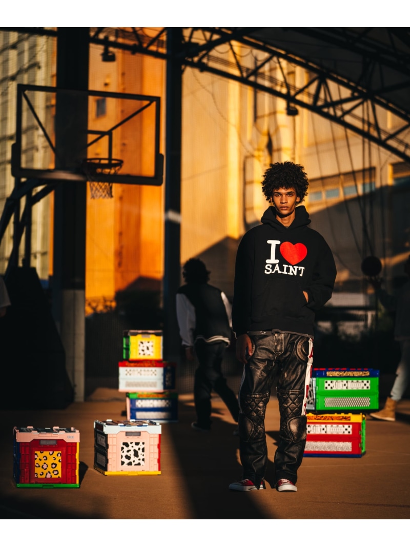 ROYAL FLASH SAINT MICHAEL/セントマイケル/HOODIE/I LOVE SAINT/BLACK ロイヤルフラッシュ トップス パーカー・フーディー ブラック【送料無料】