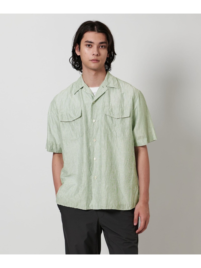 【SALE／50%OFF】UNITED ARROWS リンクル リラックス オープンカラーシャツ ユナイテッドアローズ アウトレット トップス シャツ・ブラウス ネイビー【RBA_E】【送料無料】