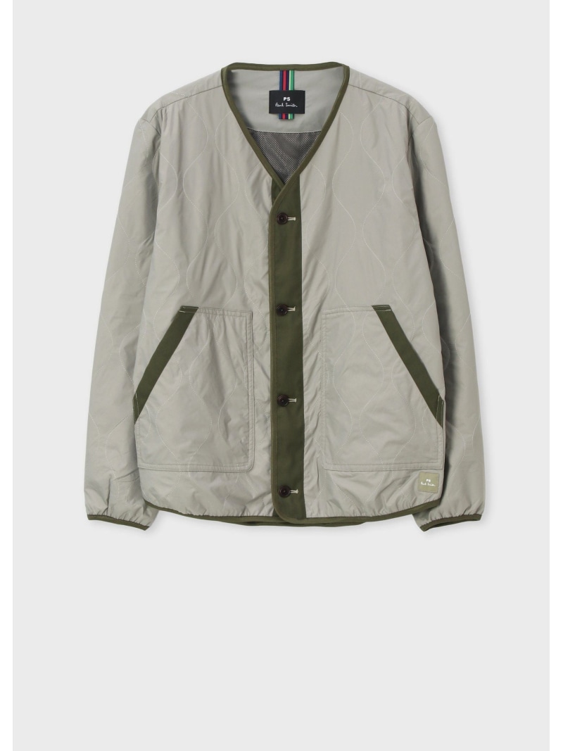 PS Paul Smith ミリタリーナイロン ノーカラーブルゾン ポール・スミス ジャケット・アウター その他のジャケット・アウター カーキグリーン【送料無料】