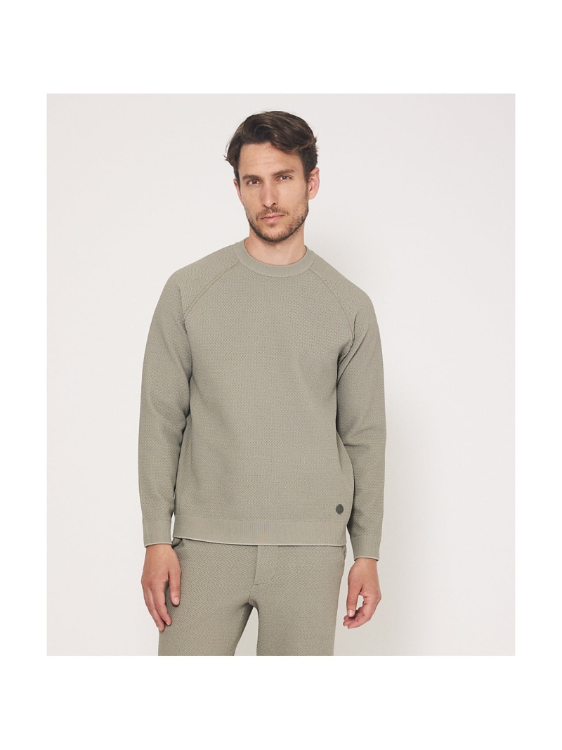 【SALE/30%OFF】DESIGNWORKS 【セットアップ対応】リンクス柄 ニット クルーネック プルオーバー デザインワークス トップス ニット グレー ブラック【RBA_E】【送料無料】