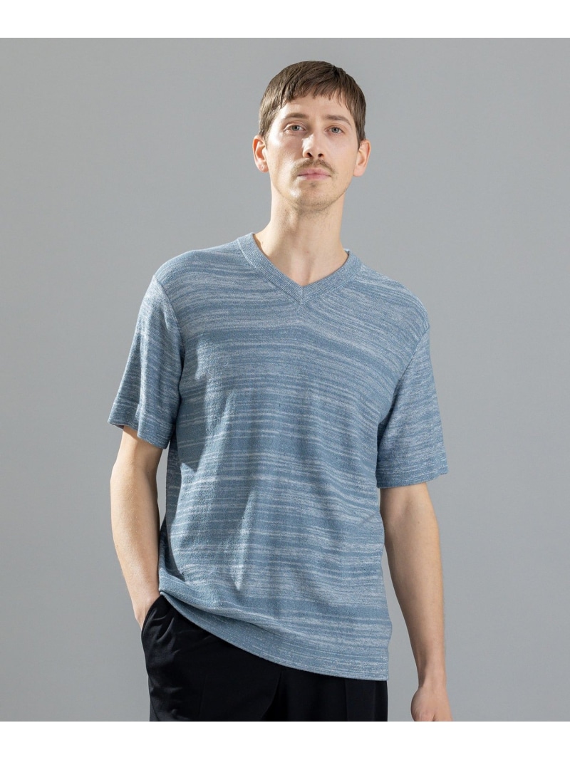 【SALE／30%OFF】JOSEPH HOMME シャイニースラブブークレ ニットTシャツ ジョゼフ オム トップス ニット グレー ブルー ブラック【RBA_E】【送料無料】｜ Fashion Men