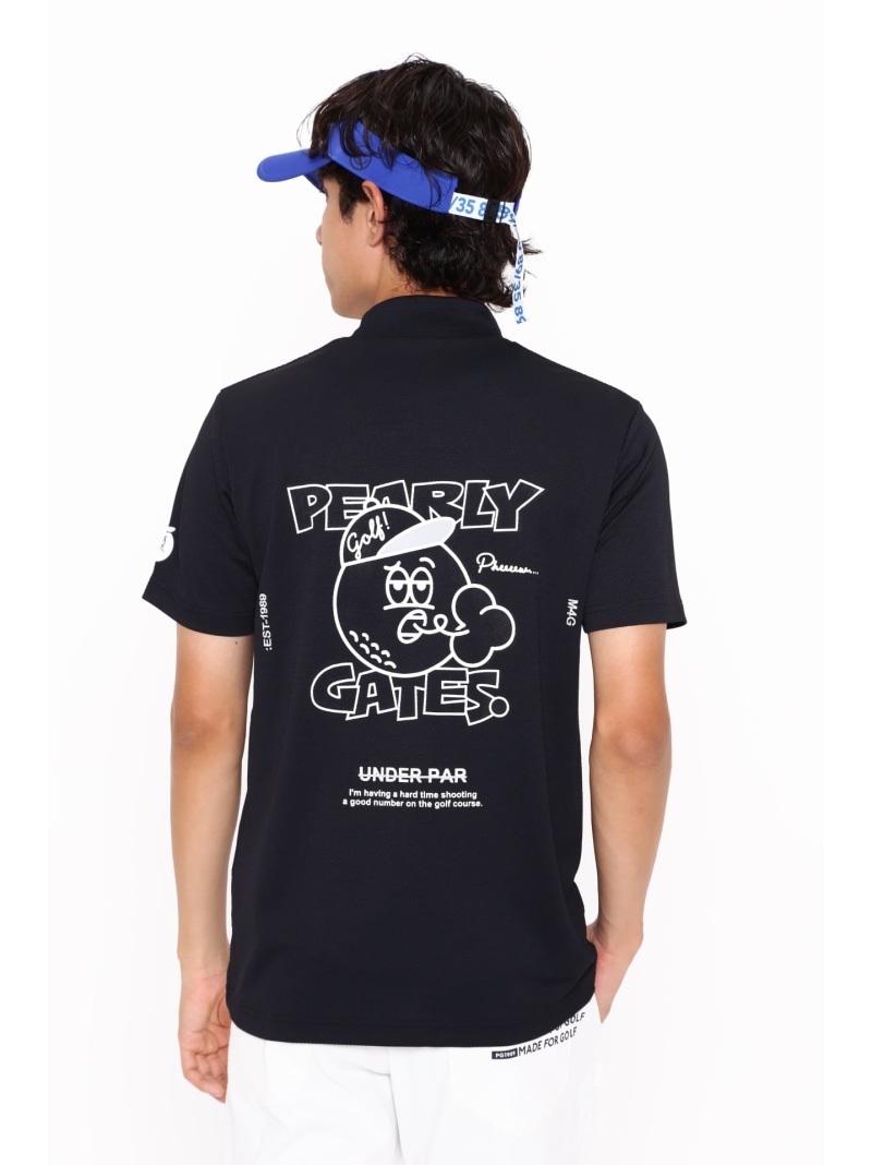 PEARLY GATES ストライプ 半袖モックネックシャツ PEARLY GATES ストライプ 半袖モックネックシャツ