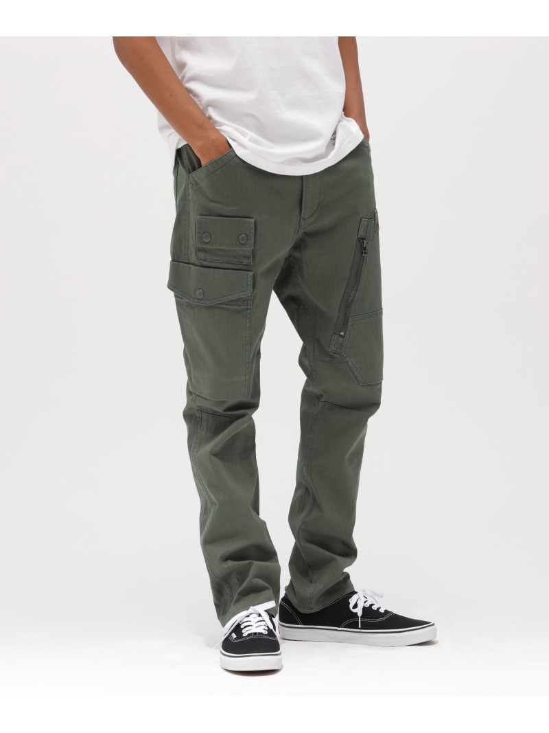AVIREX STRETCH HERRINGBONE CARGO PANTS アヴィレックス パンツ その他のパンツ ブラック カーキグリーン【送料無料】