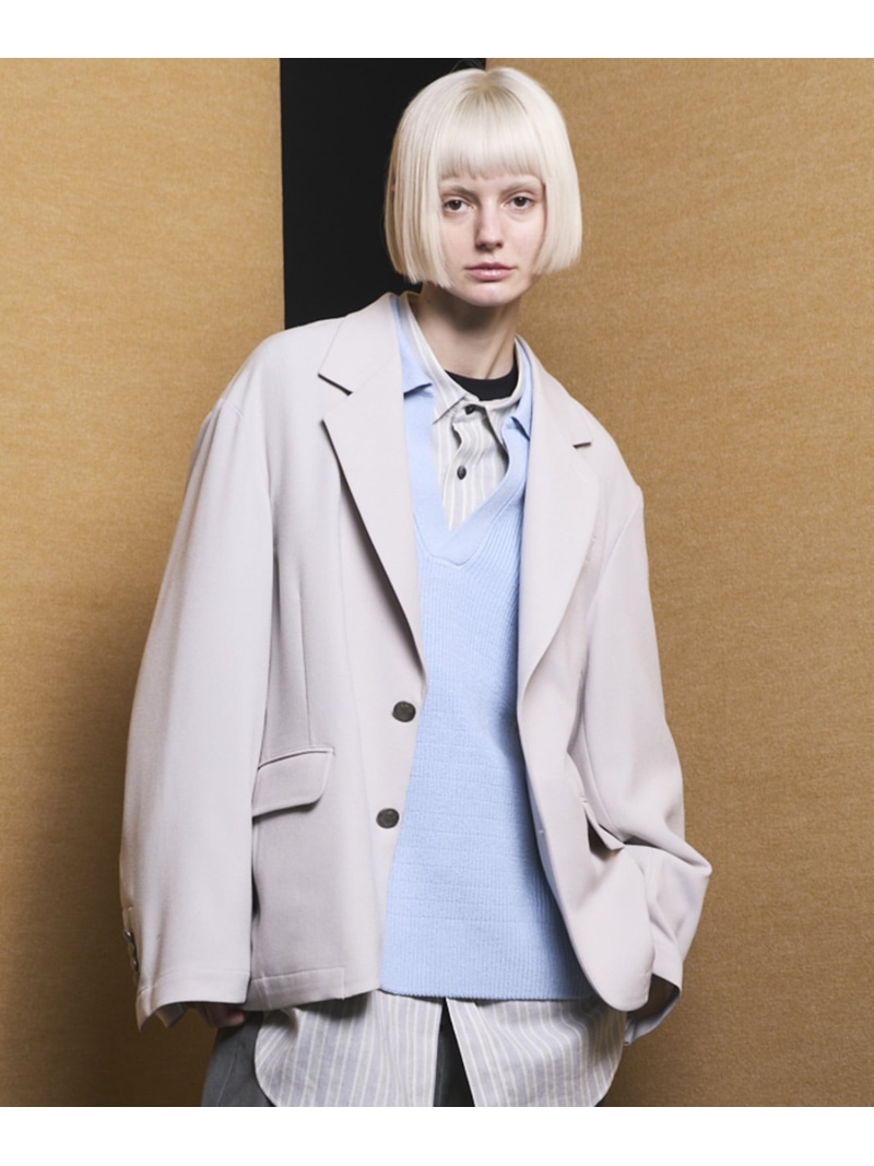MAISON SPECIAL Slab Rayon Relax-Over 2B Tailored Jacket メゾンスペシャル ジャケット・アウター テーラードジャケット・ブレザー ブラック ネイビー ベージュ グレー【送料無料】