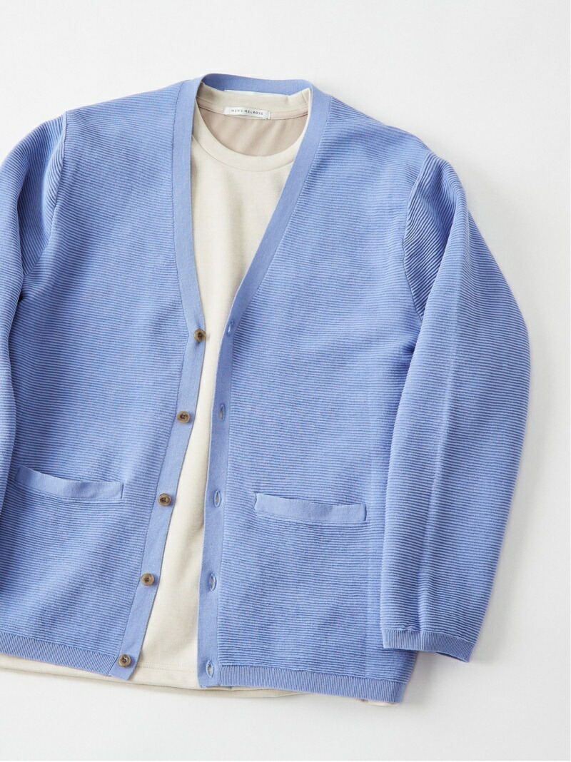 Men S Melrose メンズメルローズ ハイツイストコットンライトリップルカーディガン