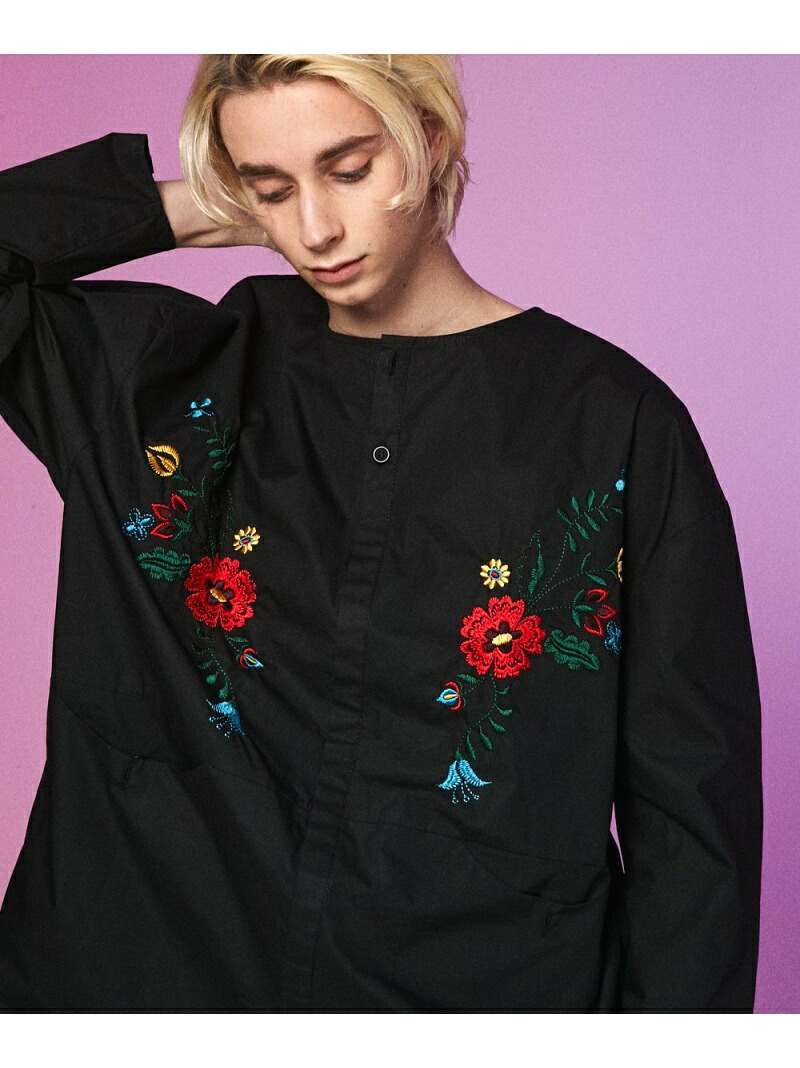 【SALE／30%OFF】rehacer rehacer:Garden Pullover Wide Shirt レアセル トップス シャツ・ブラウス ホワイト ブラック【RBA_E】【送料無料】