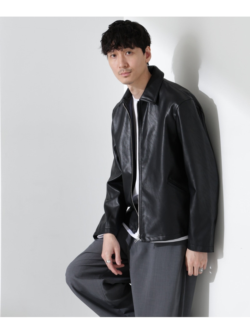 ナノ・ユニバース　シープレザー　ノーカラー　ジャケット 楽天市場】シープレザーノーカラージャケット／ナノユニバース