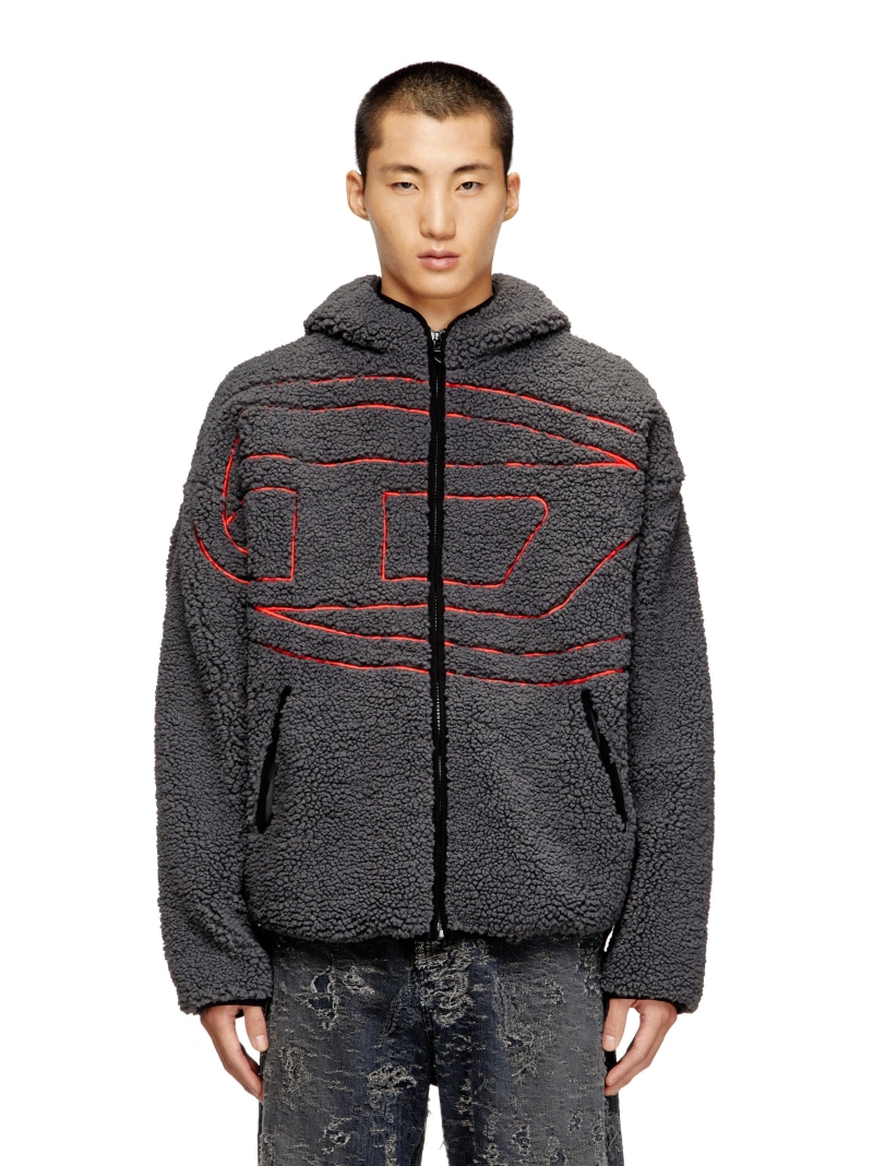 DIESELジャンバー Men's Zipped racer jacket in Denim | Blue | Diesel