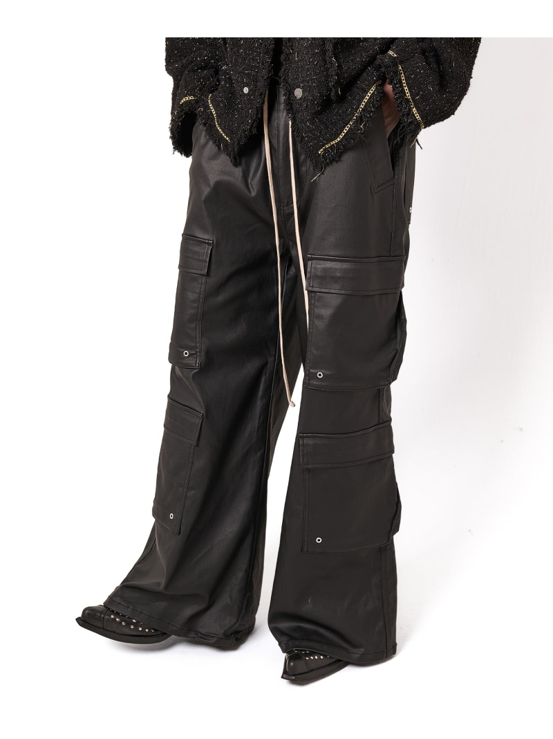 LHP DankeSchon/ダンケシェーン/COATING FLARE CARGO PANTS エルエイチピー パンツ その他のパンツ ブラック【送料無料】｜ Fashion Men
