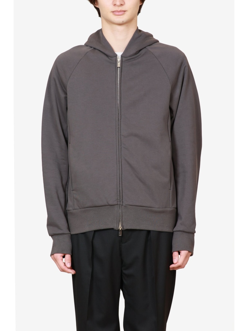 【SALE／40%OFF】ATTACHMENT コットンストレッチテリー ジップアップフーディ 差し押さえ トップス スウェット・トレーナー 薄墨色 黒いこと【RBA_E】【貨物輸送無料】