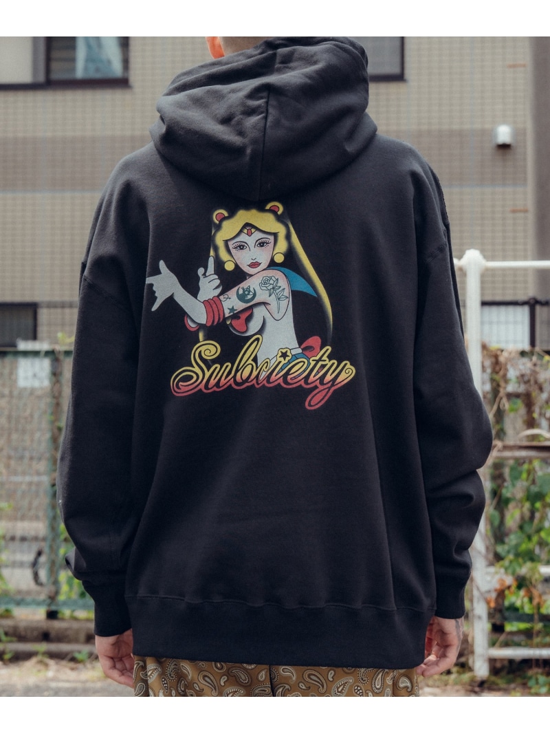 【SALE／40%OFF】Subciety Moon light hoodie サブサエティ トップス パーカー・フーディー 薄墨色 米国海軍 黒いこと【RBA_E】【貨物輸送無料】