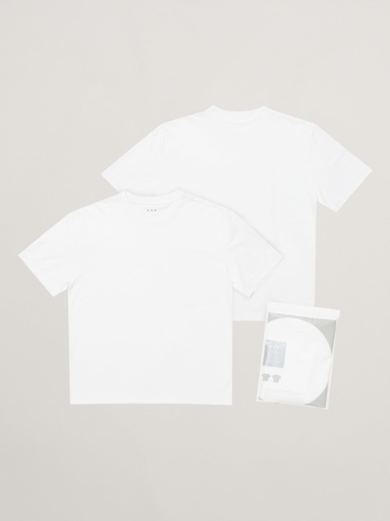 three dots 【unisex】 powdery cotton 2pack tee スリードッツ トップス カットソー・Tシャツ ホワイト ブラック【送料無料】