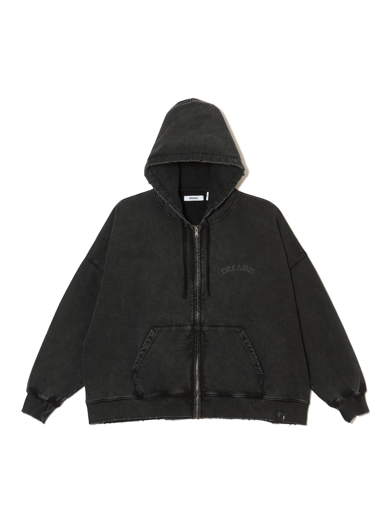 MSML GARMENT DYE WIDE ZIP HOODIE ガーデン トップス パーカー・フーディー ブラック【送料無料】