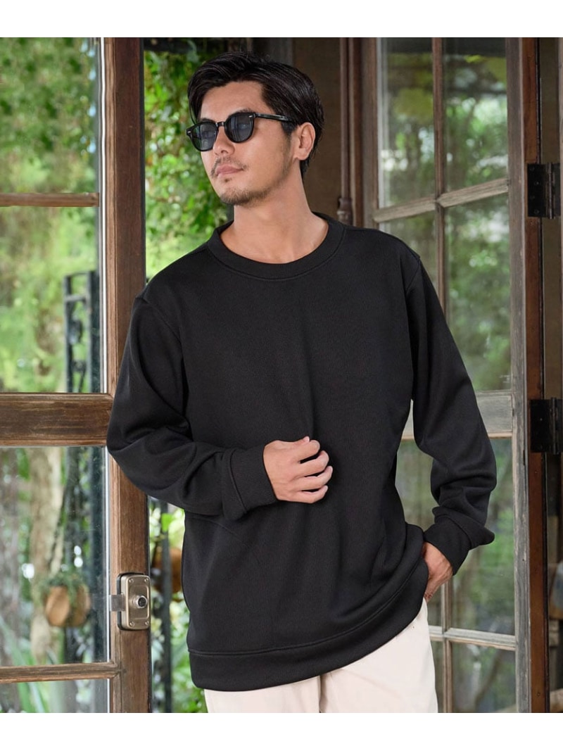 CavariA CavariA ドビー裏起毛長袖PO 調教師 シルバーバレット トップス スウェット・トレーナー 薄墨色 黒いこと 白いこと【貨物輸送無料】