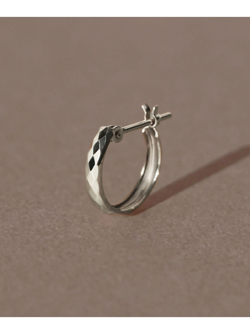 JUPITER 【K10】ダイヤモンドカットフープピアス/片耳 シルバー ジュエルアディクト アクセサリー・腕時計 ピアス シルバー【先行予約】*【送料無料】