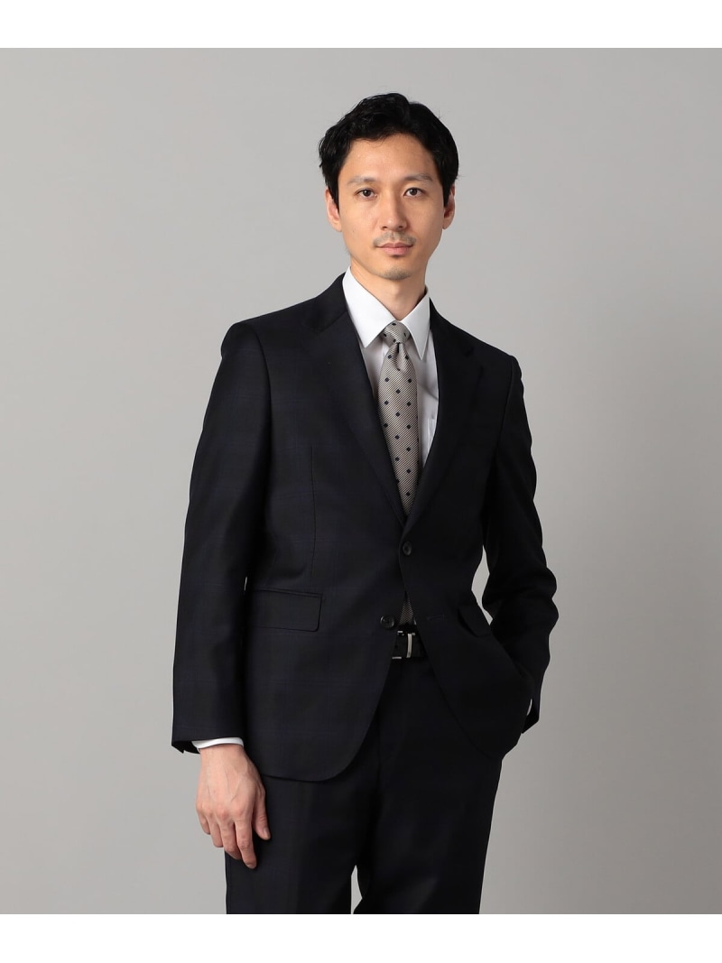 COMME CA MEN [IL PRINCIPE]【セットアップ対応】尾州産  タータンチェック ジャケット コムサメン スーツ・フォーマル スーツジャケット ブラック【送料無料】