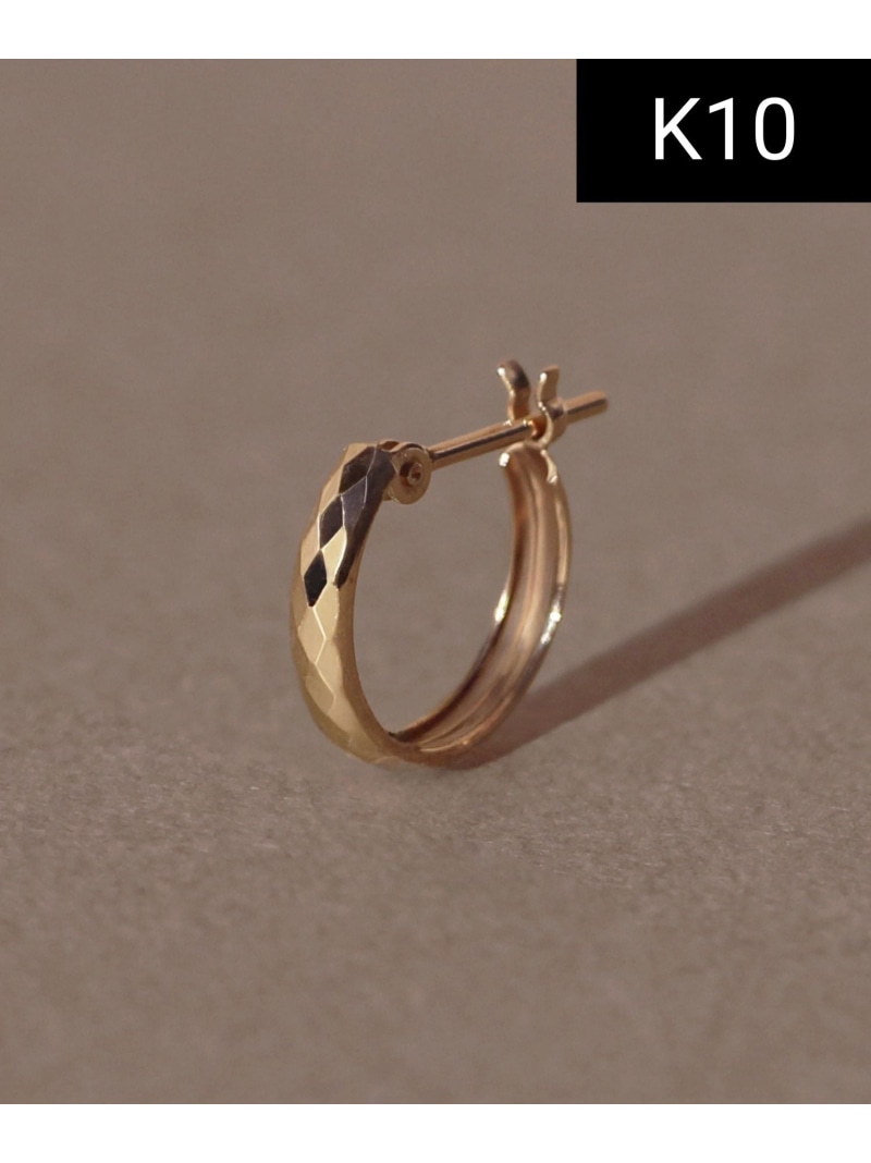 JUPITER 【片耳】【K10】ダイヤモンドカットフープピアス/ ゴールド ジュエルアディクト アクセサリー・腕時計 ピアス ゴールド【先行予約】*【送料無料】｜ Fashion Men