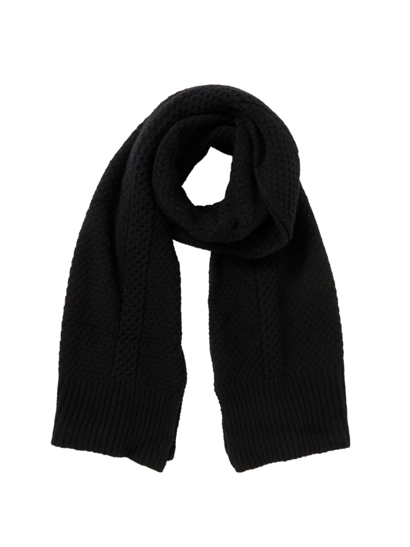 N.HOOLYWOOD COMPILE CABLE KNIT STOLE エヌ．ハリウッド ファッション雑貨 マフラー・ストール・ネックウォーマー ブラック【送料無料】｜ Fashion Men
