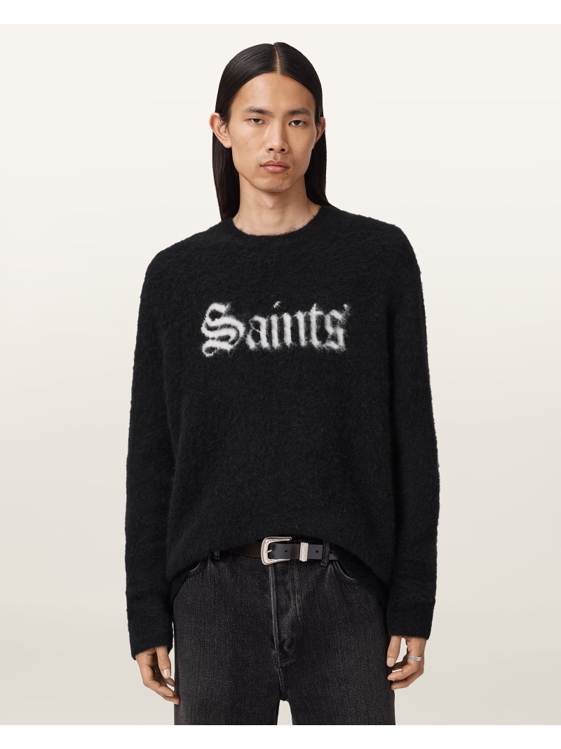 【SALE／30%OFF】ALLSAINTS (M)SAINTS CREW オールセインツ トップス ニット ブラック【RBA_E】【送料無料】