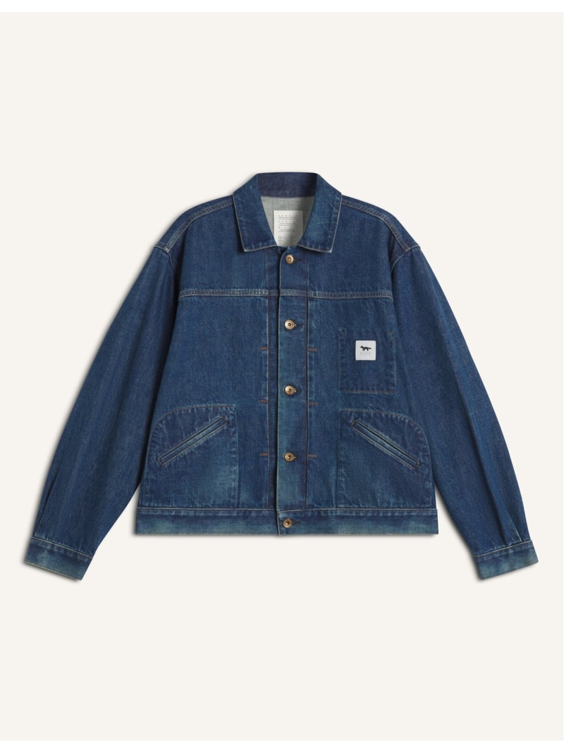 Maison Kitsune MK x KURO SELVEDGE VOYAGE DENIM JACKET メゾン キツネ ジャケット・アウター デニムジャケット ネイビー【送料無料】