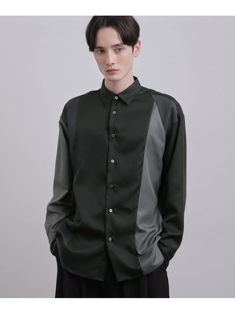 【SALE／30%OFF】tk.TAKEO KIKUCHI ダイアゴナル切り替えシャツ ティーケータケオキクチ トップス シャツ・ブラウス ベージュ ネイビー ブラック【RBA_E】【送料無料】
