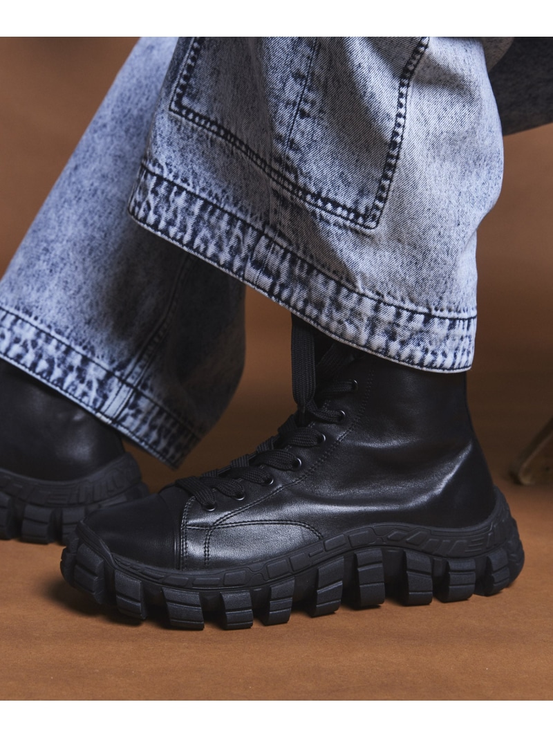 MAISON SPECIAL Rattling Sole High-Cut Shoes メゾンスペシャル シューズ・靴 ブーツ ベージュ ブラック【送料無料】| Fashion Men