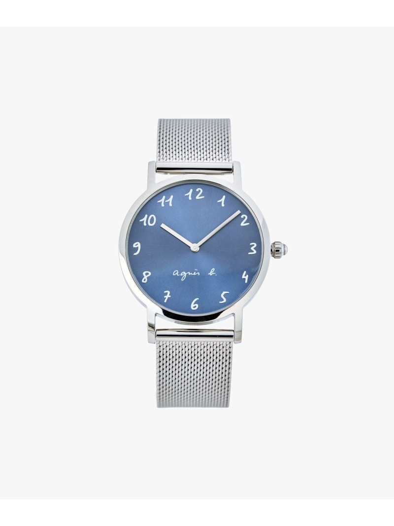 agnes b. HOMME メンズ シルバー ステンレス ラウンド ウォッチ \