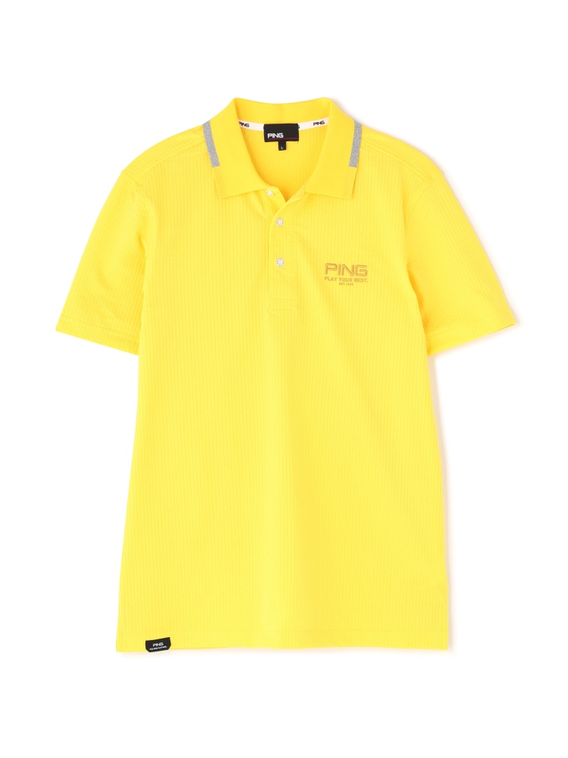 PING APPAREL PEサッカー半袖ポロシャツ ＜PERFORMANCE＞ (MENS) ピン アパレル トップス ポロシャツ イエロー ブラック ホワイト【送料無料】