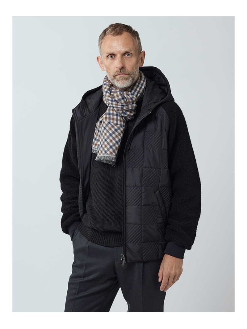 【SALE/30%OFF】Aquascutum MEN Crazy Pattern Club Checkストール アクアスキュータム ファッション雑貨 マフラー・ストール・ネックウォーマー ネイビー【RBA_E】【送料無料】| Fashion Men