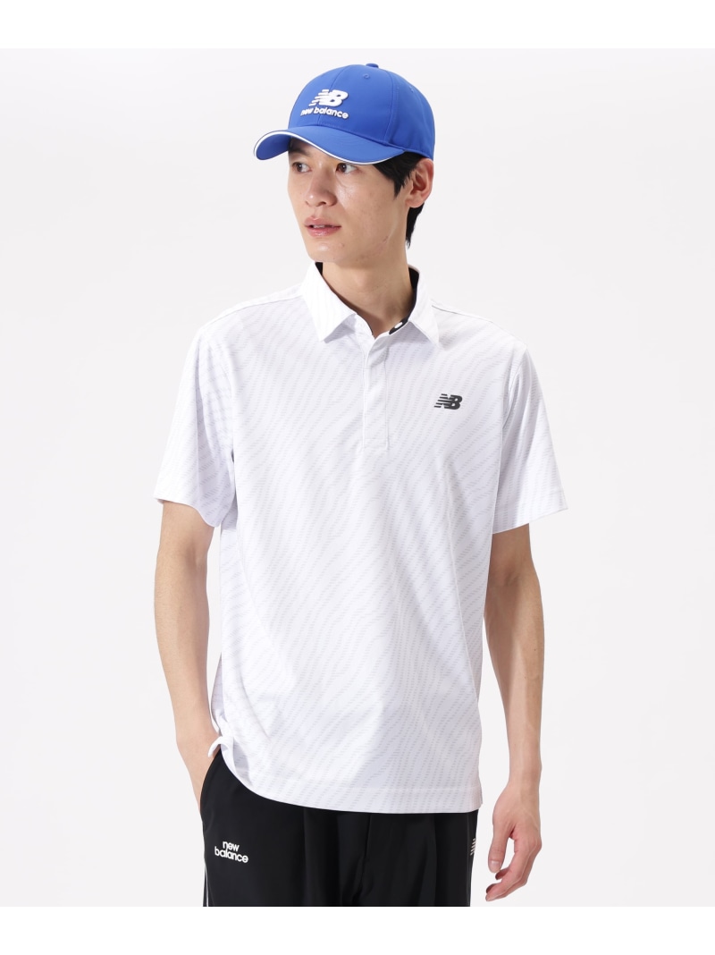 New Balance Golf 縞模様ゼブラ 半袖 色合いプルオーバー (MENS) ニュー平衡にするゴルフ トップス プルオーバー・トップ 黒いこと 白いこと 黄色【貨物輸送無料】