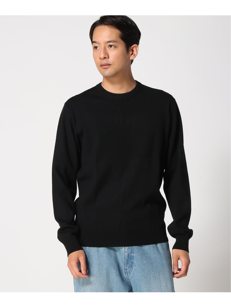 GUESS GUESS/(M)MASON Logo Sweater スウェーター ロゴタイプスウェーター ゲス トップス 編み物 黒いこと【貨物輸送無料】