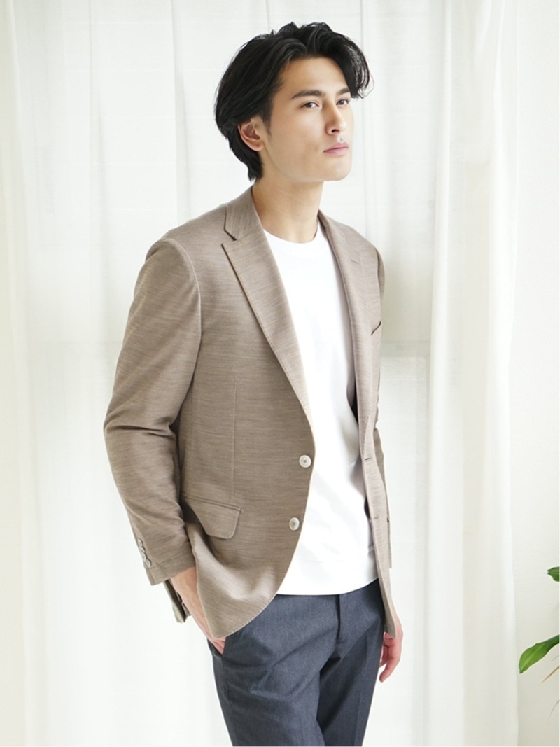 【SALE／30%OFF】m.f.editorial Super100\u0027S 羊毛混 レギュラー填まる 2名取り草上衣 薄墨色 タカキュー ジャケット・アウター テーラードジャケット・ブレザー 薄墨色 ベージュ【RBA_E】【貨物輸送無料】