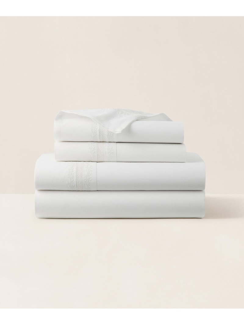 RALPH LAUREN HOME MIRIAH フラットシーツ/シングルサイズ ラルフローレン インテリア・生活雑貨 その他のインテリア・生活雑貨 ホワイト【送料無料】