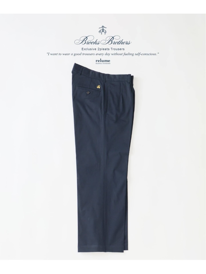 JOURNAL STANDARD relume Brooks Brothers / ブルックスブラザーズ 別注 2プリーツ スラックス ジャーナル スタンダード レリューム パンツ スラックス・ドレスパンツ ネイビー ブラック カーキグリーン【送料無料】
