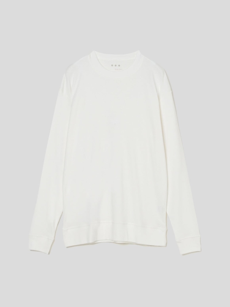 three dots Men\u0027s brushed rib l/s sweat スリードッツ トップス カットソー・ティーシャツ 白いこと 米国海軍 黒いこと 赤銅色 青碧 薄墨色【貨物輸送無料】