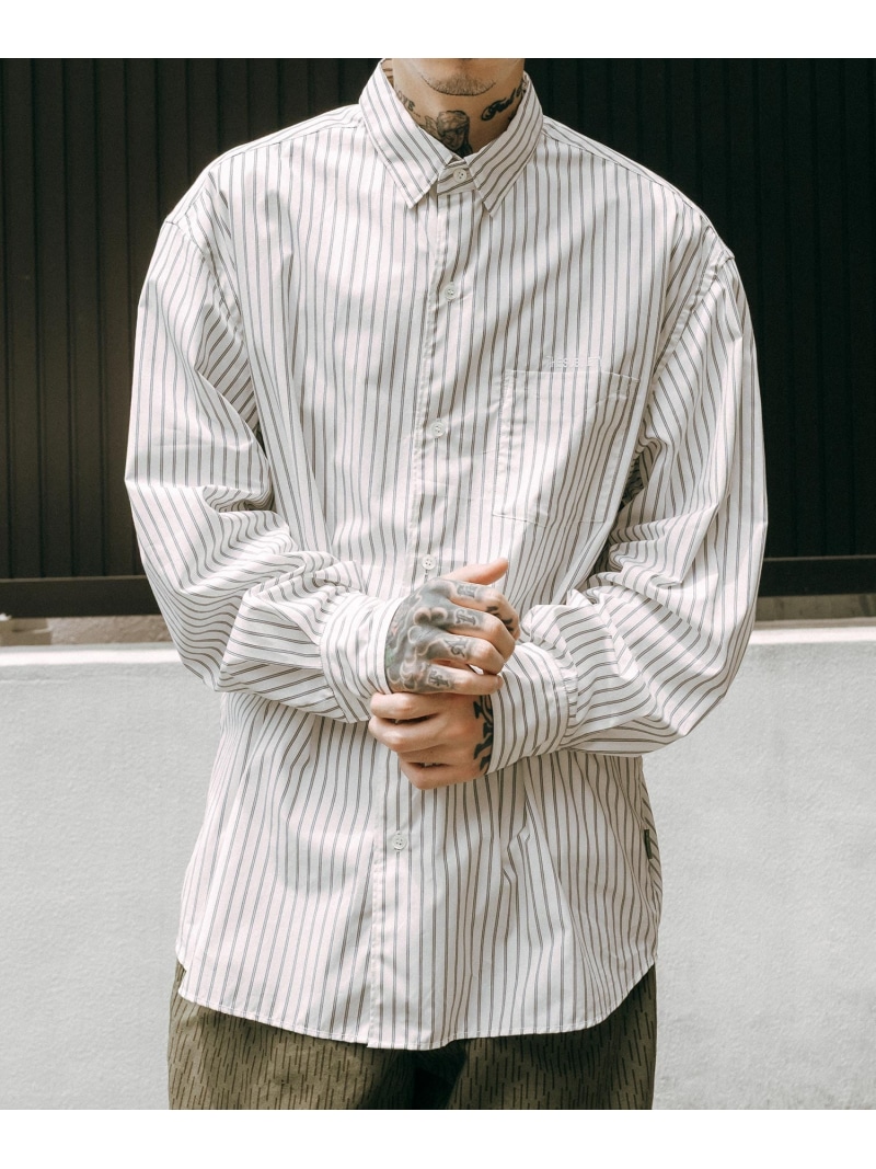 【SALE／35%OFF】Subciety Supima cotton stripe shirt サブサエティ トップス プルオーバー・トップ 緑であること 青色 白いこと【RBA_E】【貨物輸送無料】