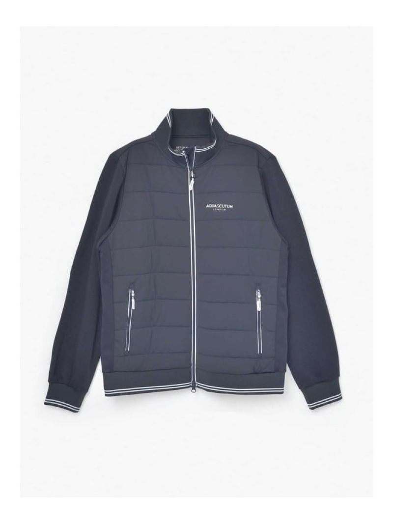 【SALE／30%OFF】Aquascutum GOLF GOLF MEN パデットブルゾン アクアスキュータム ジャケット・アウター ブルゾン・ジャンパー ホワイト ネイビー【RBA_E】【送料無料】