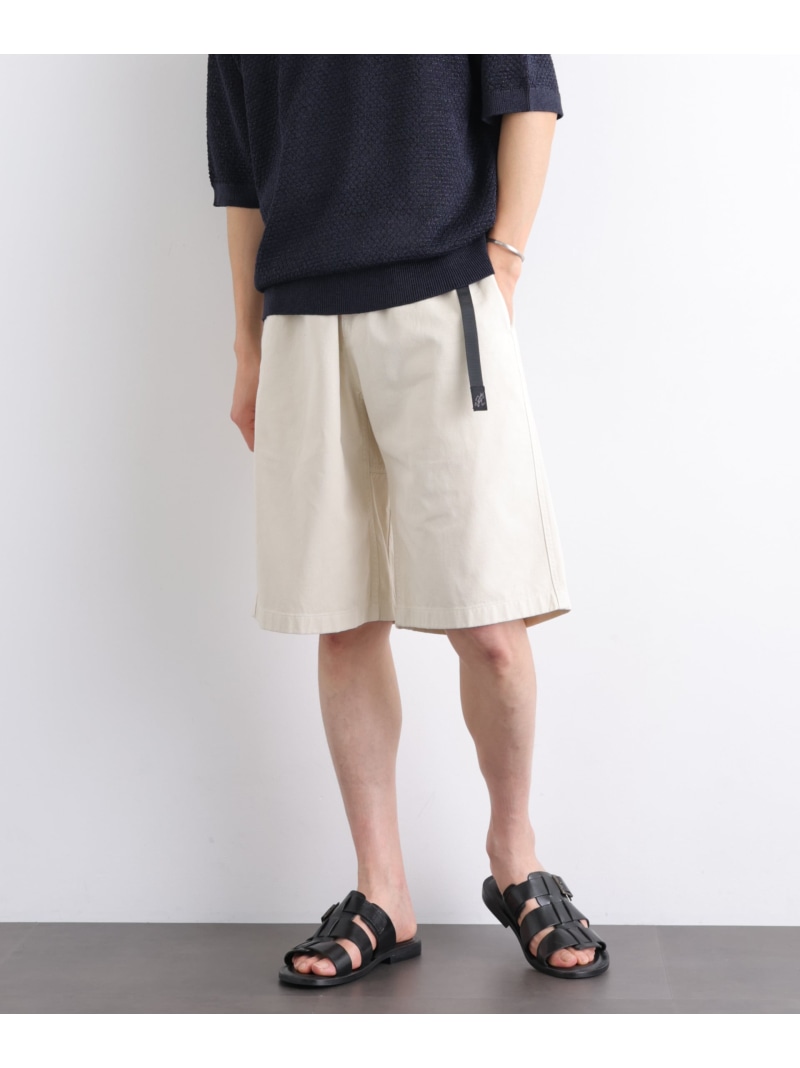 NANO universe Gramicci/別注 Archive Big Shorts ナノ全ての存在 ズボン下 余分の物のズボン下 白いこと 黒いこと ベージュ カーキ緑であること【貨物輸送無料】