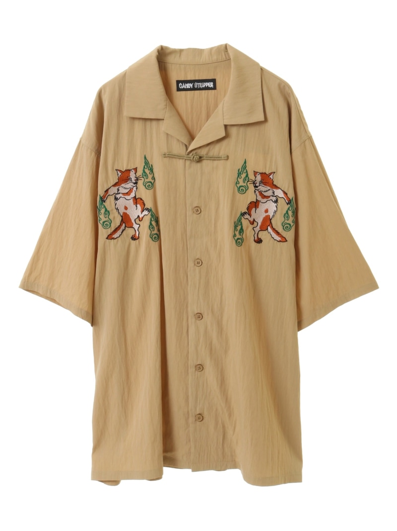 【SALE／50%OFF】Candy Stripper PHANTOM CATS CHINA SHIRT キャンディストリッパー トップス シャツ・ブラウス ベージュ ブルー ブラック【RBA_E】【送料無料】
