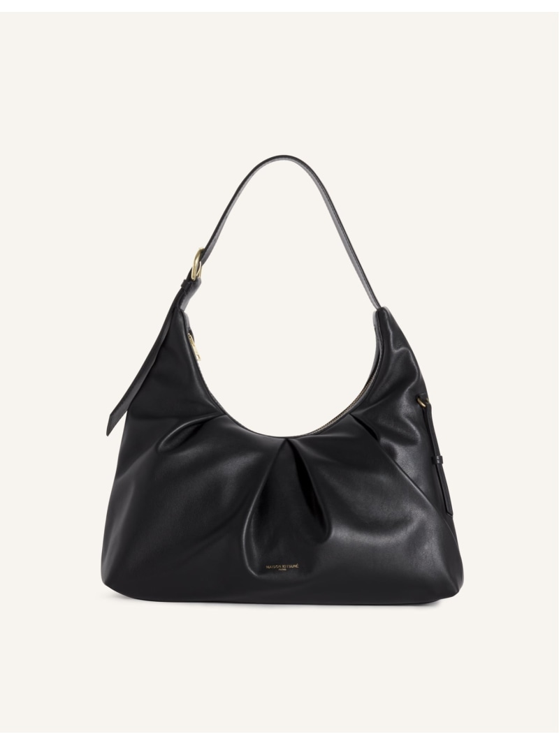 Maison Kitsune Maison Kitsune/(U)BLOOM LARGE BAG 棲み家 稲荷 御徒面子 ショルダーバッグ 黒いこと【貨物輸送無料】