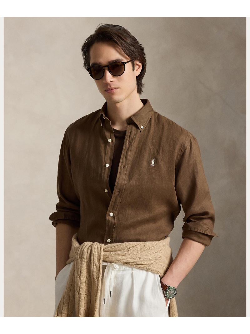POLO RALPH LAUREN クラシック フィット リネン シャツ ラルフローレン トップス シャツ・ブラウス ブラウン【送料無料】 18,744円
