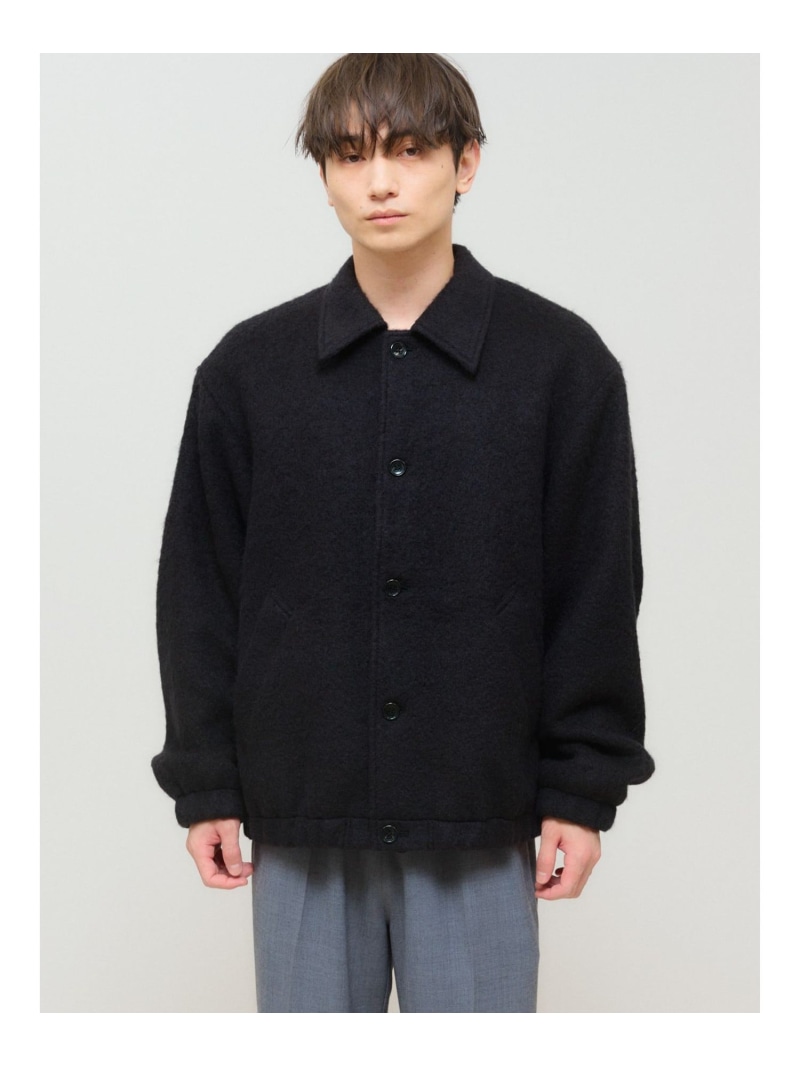 MIDIUMISOLID MIDIUMISOLID Men's シャギーコーチジャケット マーコート ジャケット・アウター その他のジャケット・アウター ブラック【送料無料】
