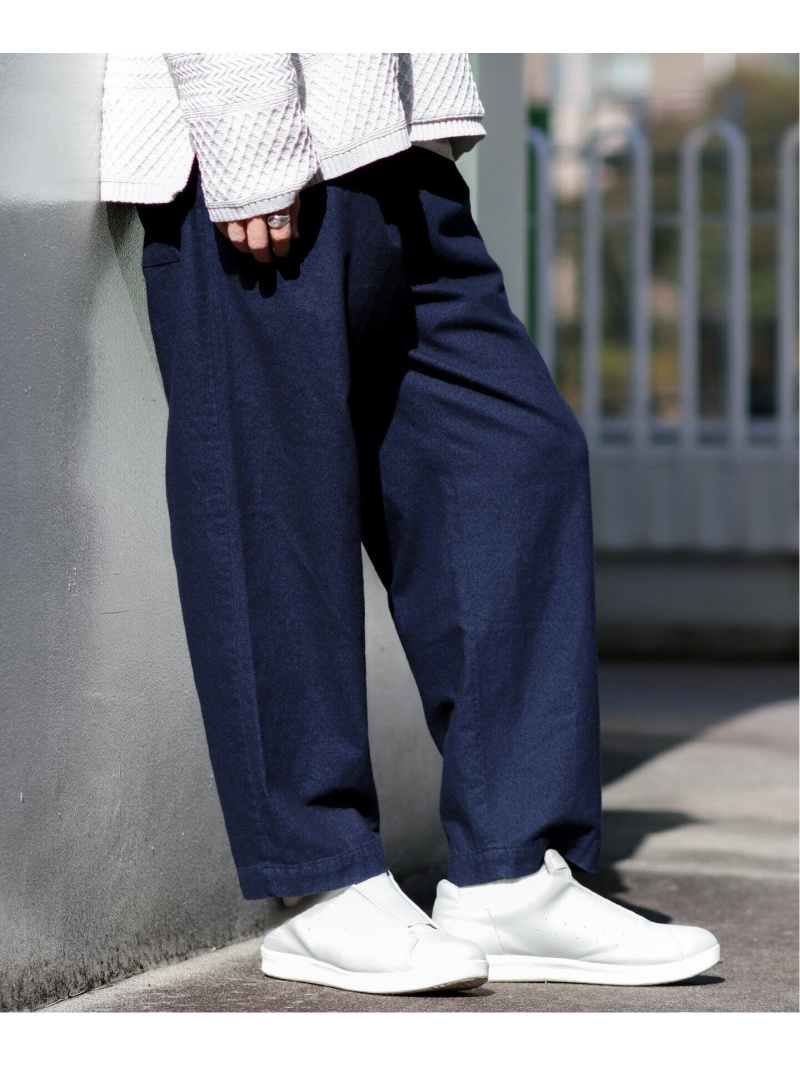 高い品質 Journal Standard Relume Indigo Solid Tuck Round Easy ジャーナル スタンダード レリューム パンツ ジーンズ フルレングス ネイビー ブルー 輝く高品質な Lecashargarepica Com