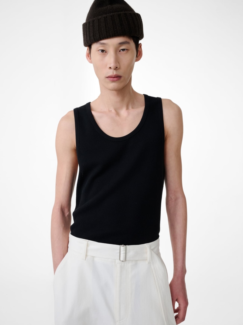 STUDIO NICHOLSON RAZIM TOP スタジオニコルソン トップス ノースリーブ・貯蔵タンクいの一番 黒いこと【貨物輸送無料】