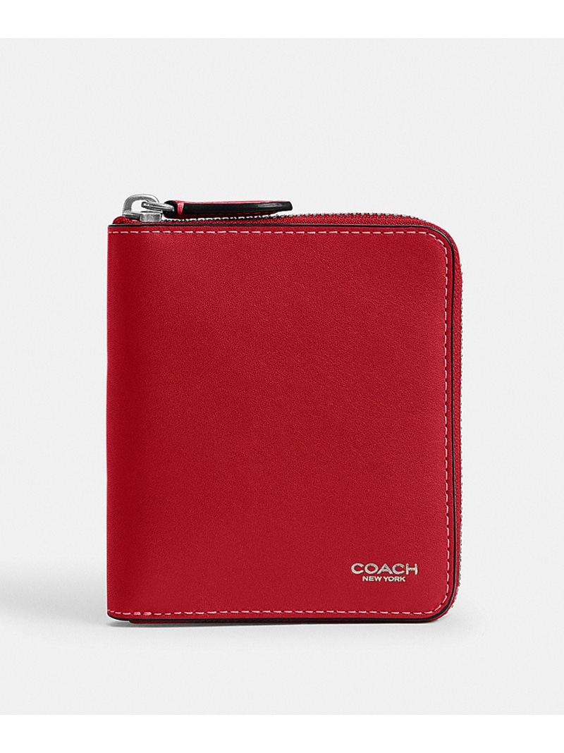 COACH ジップ アラウンド 鋳貨 ウォレット コーチ職 金入れ・合切袋・容れもの 金入れ 赤いこと【貨物輸送無料】