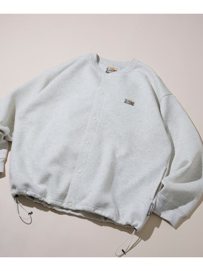 FREAK'S STORE ビッグシルエット ダンボール ワンポイントロゴ スナップボタン スピンドル スウェットカーディガン フリークスストア トップス カーディガン グリーン グレー ブラック ベージュ ブラウン【送料無料】 4,400円