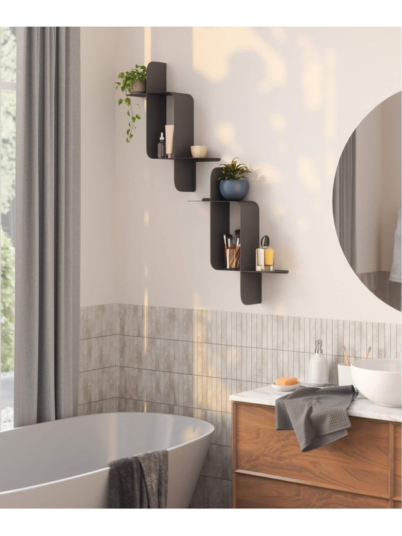JOURNAL STANDARD FURNITURE 《WEB限定》【umbra/アンブラ】MONTAGE METAL 2pcs シェルフ ジャーナルスタンダードファニチャー インテリア・生活雑貨 収納用品・棚・ラック ホワイト ブラック【送料無料】
